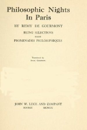 [Gutenberg 46759] • Philosophic Nights in Paris / Being selections from Promenades Philosophiques